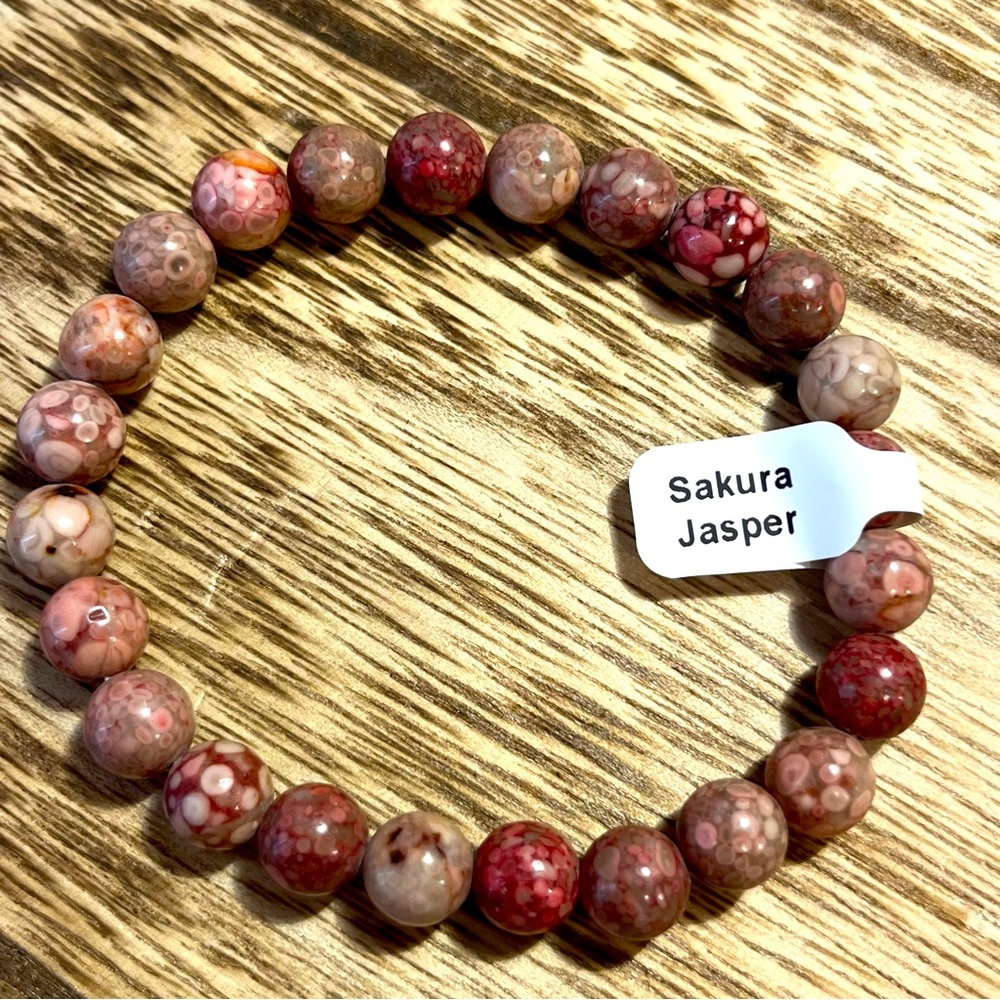 Sakura Jasper Natural Healing Crystal Bracelet